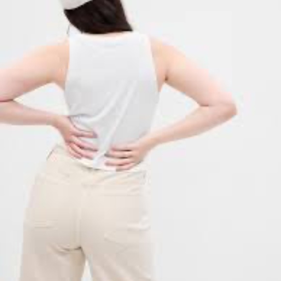 NEW GAP XL tall Modern Rib Halter tank top off-white - Picture 2 of 4